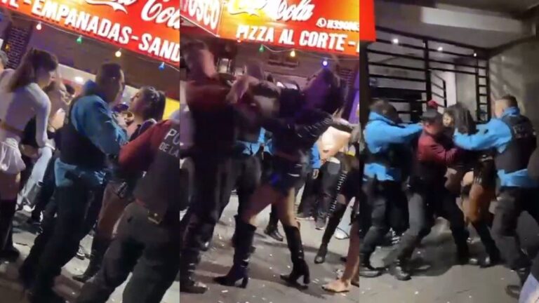 Video: una mujer trans le dio una trompada a un policía de la Ciudad y fue detenida