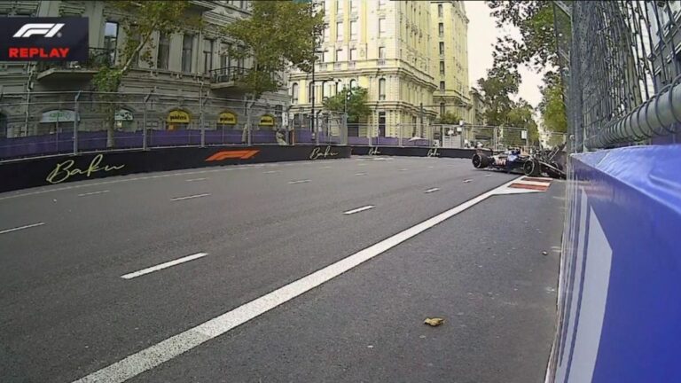 Así fue el choque de Franco Colapinto en la clasificación del Gran Premio de Azerbaiyán